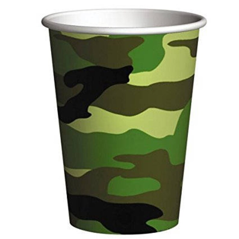 Military Cups Birthday party Cups Camo Party Army Party Cups