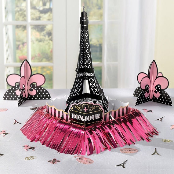 Pretty In Pink 23 Pc Paris Party Table Decorating Kit Etsy