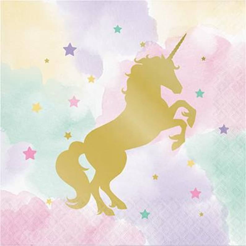 Unicorn Party Supplies for Baby Shower 50 Pck United Unicorns Pink Unicorn Napkins for Girls Birthday Party Unicorn Tableware Disposable Paper Napkins