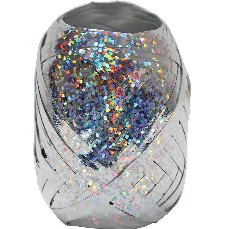 3 Pack 40 Ft Kegs Deluxe Glistening Prismatic Curling Ribbon In Silver Total 120 Ft