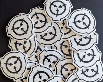 SCP Logo 2 Inch Black on Brushed Metal Bg Die-cut Sticker Hi 