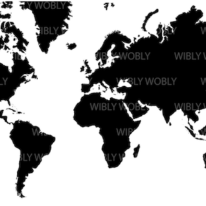 Nauwkeurige wereldkaart met hoge resolutie (bestanden: .ai .png .svg .eps)