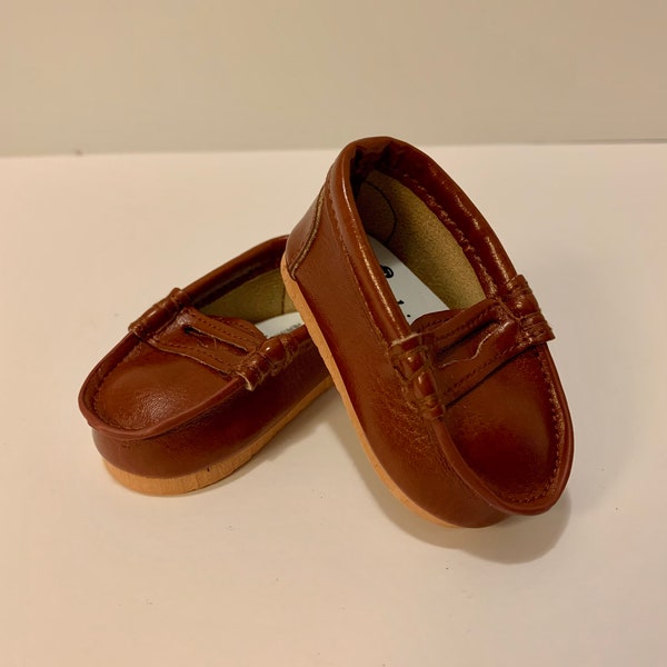 Shoes for American Girl boy doll Logan brown loafers for 18" dolls in brown shoes for dolls doll penny loafers