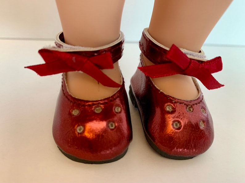 White shoes Mary Jane 14/" Wellie Wishers doll American Girl accessories clothes