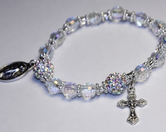 ROSARY BRACELET-Clear Crystal