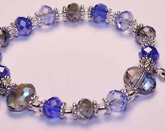 ROSARY BRACELET-Multi-Blue Crystal