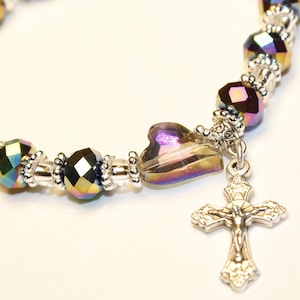 ROSARY BRACELET-Multi-Colored, sparkling crystal