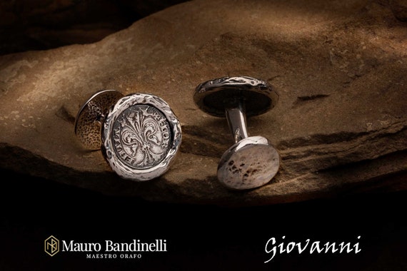 Silver Cufflinks With Florin fiorino giovanni - Etsy