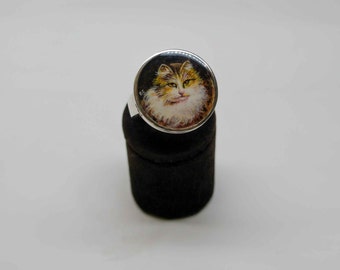 Hand painted cat ring