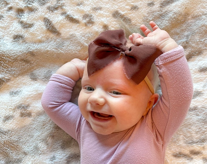 Headbands and Bows - Chocolate silk color