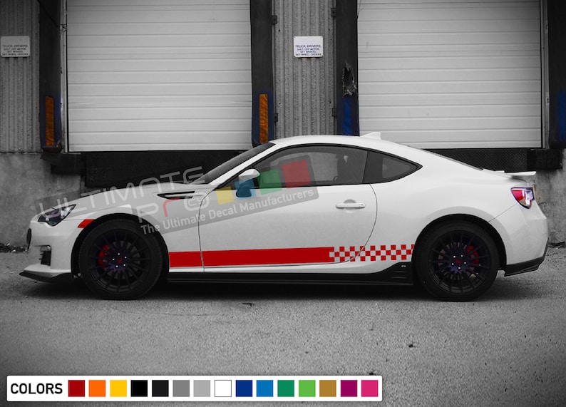 Decal Sticker Vinyl Side Stripe Kit Compatible with Subaru BRZ 2015 present 2 doors engine part
