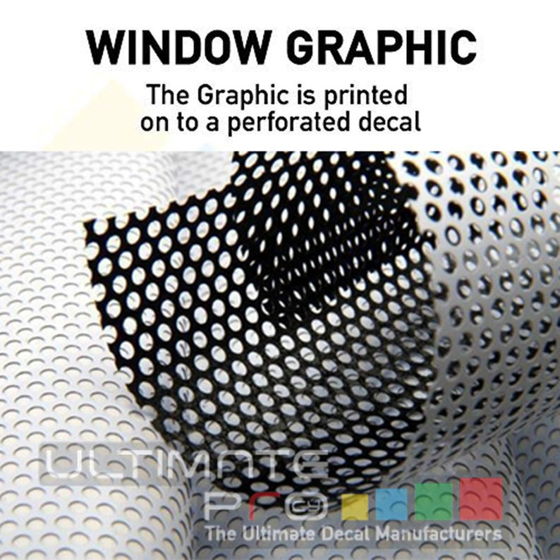 Perforated Decals Rear Window See Thru Sticker Graphic Decal Sticker Metallic Plate Compatible with Chevrolet Colorado Film Printed