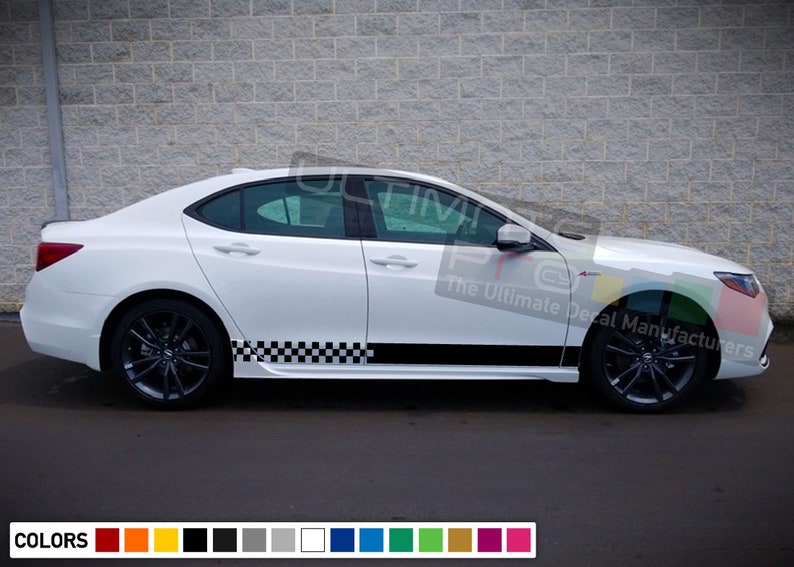 Sticker Decal Vinyl Side Door Stripes for Acura LTX Turbo 2016 2017 2018 2019 present sport fender body