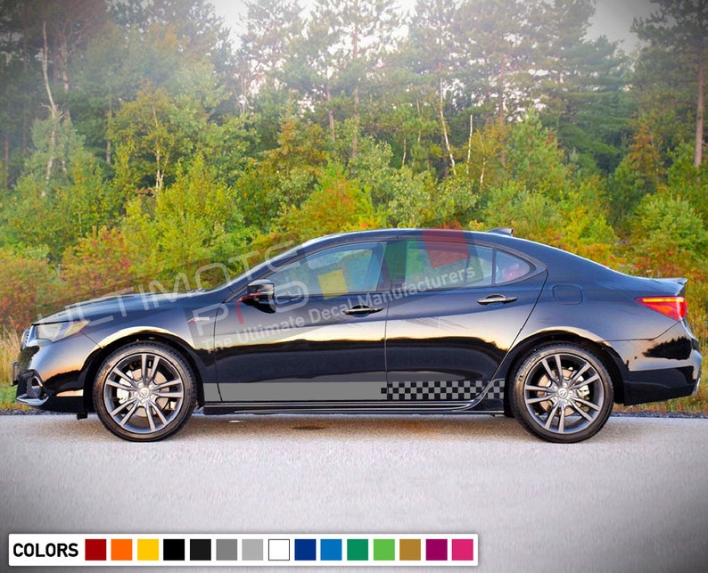 Sticker Decal Vinyl Side Door Stripes for Acura LTX Turbo 2016 2017 2018 2019 present sport fender body