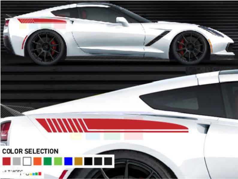 Sticker Decal stripe for Chevrolet CORVETTE Tune mirror rear bumper sport turbo