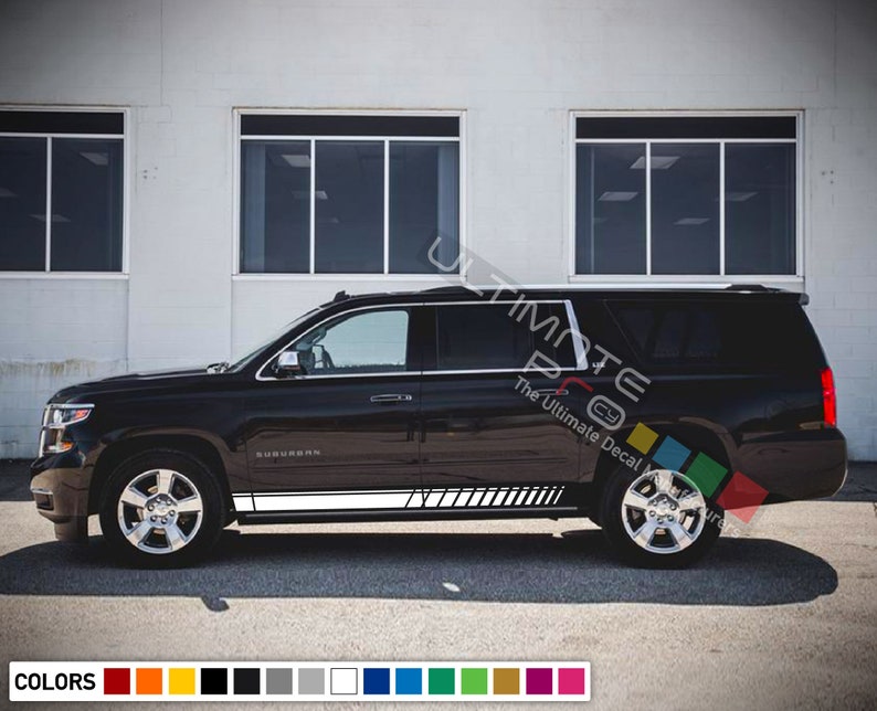 Sticker Decal Vinyl Stripes for Chevrolet Suburban Offroad Rocker 2017 2018 suv
