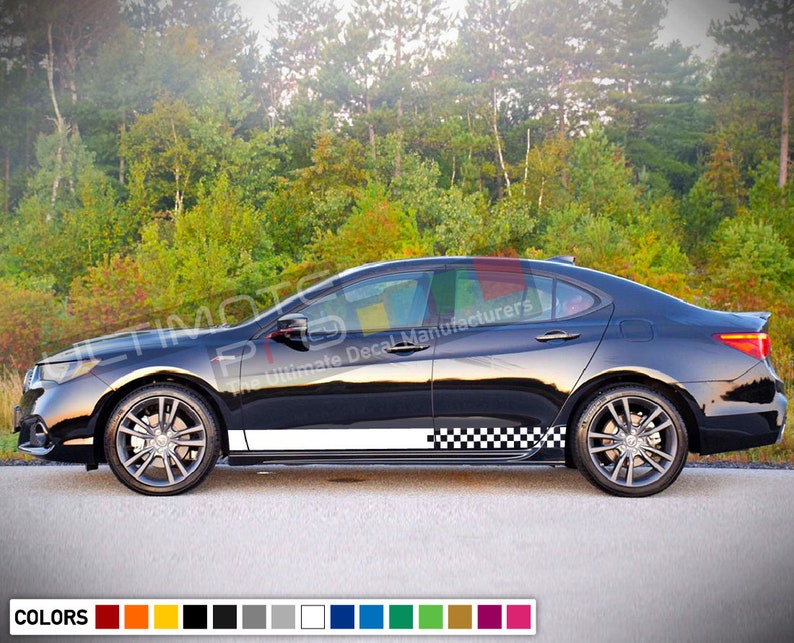 Sticker Decal Vinyl Side Door Stripes for Acura LTX Turbo 2016 2017 2018 2019 present sport fender body
