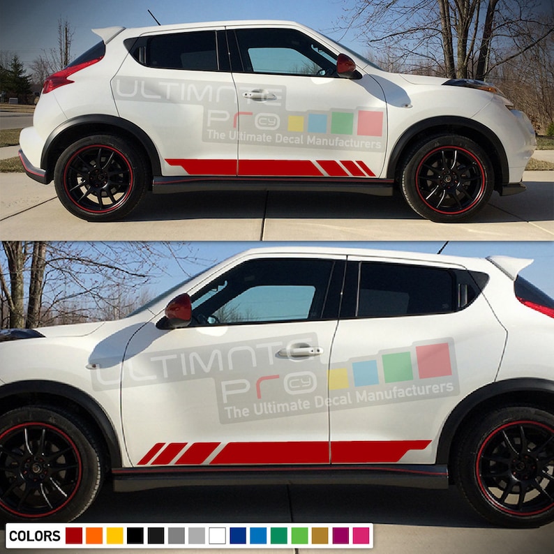 Decal Sticker Vinyl Side Sport Racing Stripes Compatible with Nissan Juke 2010-2017 SUV Eco Hybrid