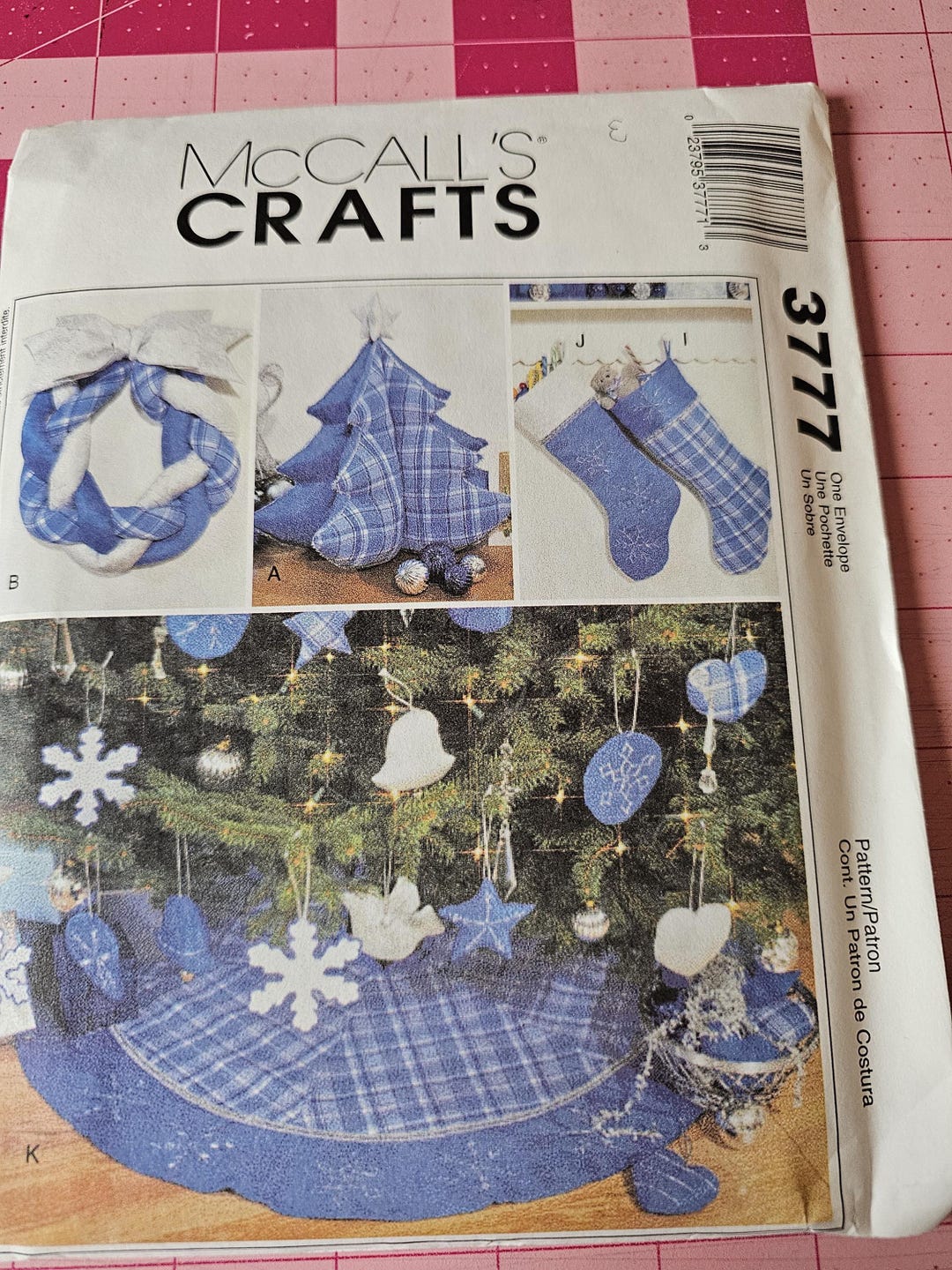 Mccalls Crafts Pattern 3777 Blue Christmas Holiday Decorations Tree ...