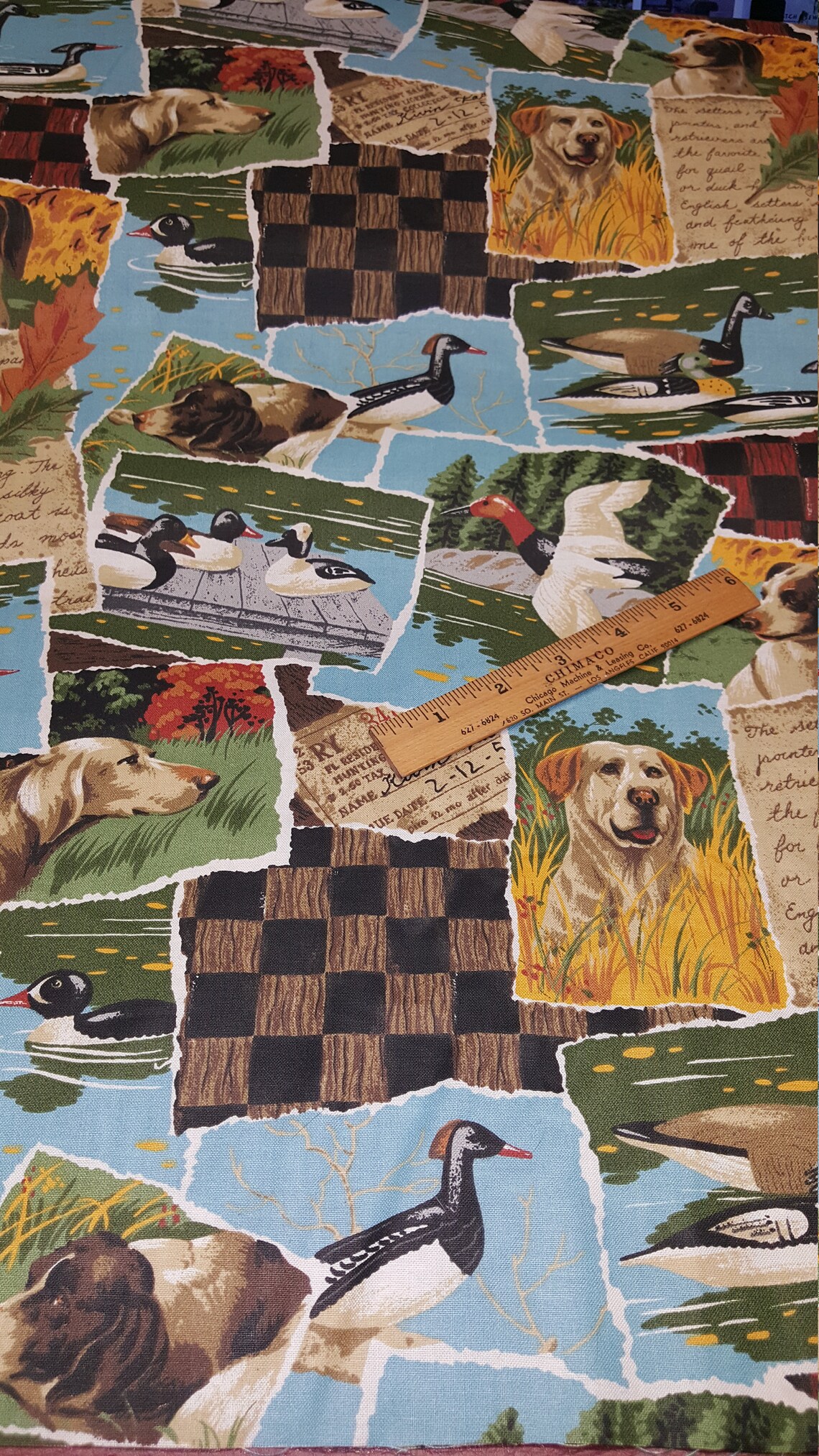 David Textiles 100 Cotton Fabric Quilt Quilting Hunting Dogs Etsy