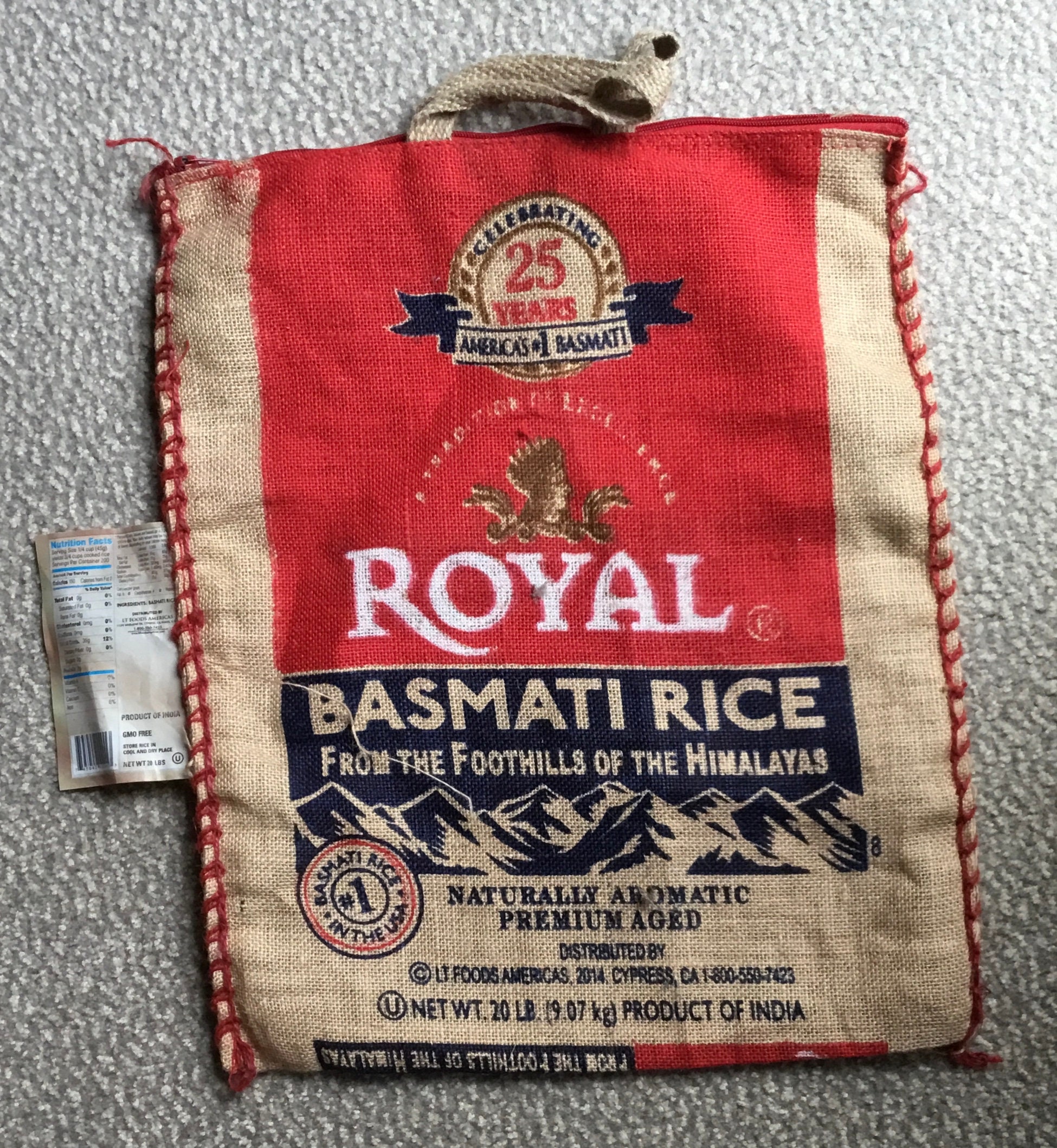 Vintage Royal Basmati rice bag with zipper Etsy