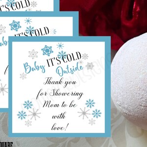 BATH BOMB, cocoa bomb Baby shower tags, baby its cold outside