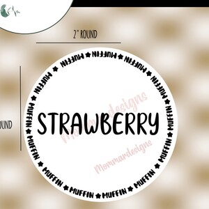 STRAWBERRY Muffin Labels, bake sale label