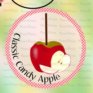 Etichette per mele candite CLASSIC CANDY APPLE, Etichette per mele candite Download immediato