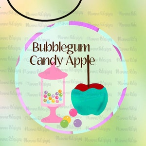 Etichette gourmet per mele caramellate BUBBLEGUM, download immediato