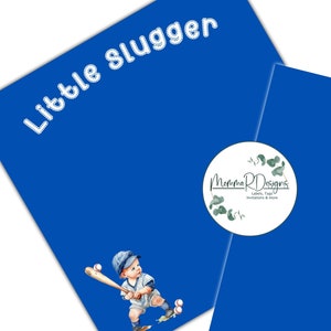 BASEBALL Scrapbook Pages, 2 Pre printed scrapbooking pages, baseball little slugger scrapbook pages