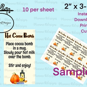 HALLOWEEN Cocoa Bomb Tags, Kürbis Herbst Kakaobomben