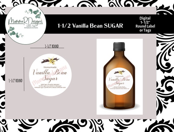 Homemade Vanilla sugar Extract label, Extract labels, Extract stickers
