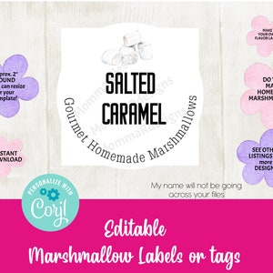 Round Marshmallow Flavor Labels, Do It Yourself Tags - Etsy