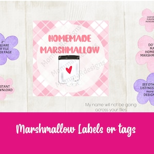 Etichetta stampabile MARSHMALLOW FATTO IN CASA, adesivi marshmallow, etichette GOURMET Marshmallows