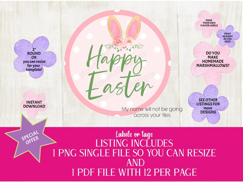 HAPPY EASTER Label Happy Easter Tags Happy Easter Stickers Etsy