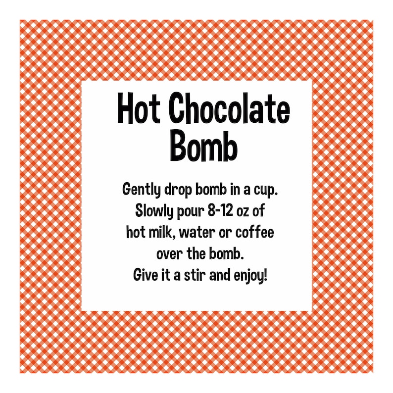 Hot Cocoa Bomb Tags Printable