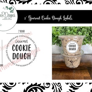 COOKIE DOUGH label, Chocolate Chip cookie dough tags,  printable tag, digital file, instant download,  2" round round tags