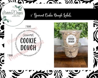 COOKIE DOUGH label, Chocolate Chip cookie dough tags,  printable tag, digital file, instant download,  2&quot; round round tags