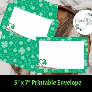Sobre irlandés imprimible, sobres personalizados para correo feliz o para amigos por correspondencia. Imprime tu propio sobre, envío con trébol.