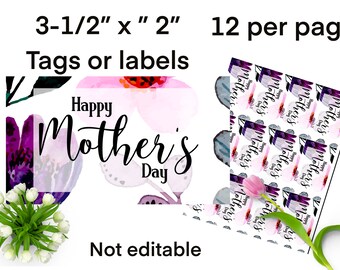 Printable HAPPY MOTHERS DAY tags, mothers day labeling, happy mothers day packaging