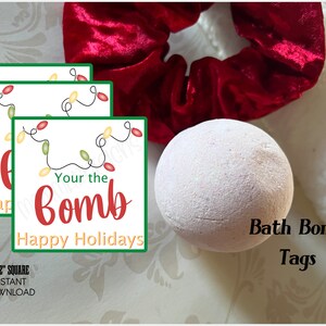 BATH BOMB, Christmas bath bomb tag, or cocoa bomb tags