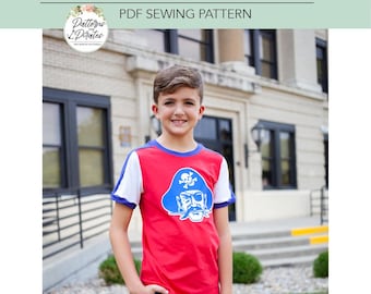 Raider Ringer Tee - Jugend V Figur | PDF-Schnittmuster Nähanleitung in Jugendgrößen 3 M - 14