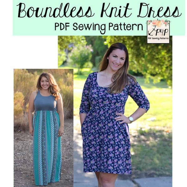 Boundless Knit Dress | PDF Sewing Pattern, Adult Sizes XXS - Plus 3X