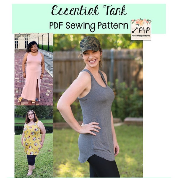 Essential Tank | PDF Sewing Pattern, Adult Sizes XXS - Plus 5X