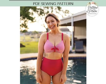 Mae Top | Swimsuit and Bralette | PDF Sewing Pattern, Adult Sizes XXS - Plus 5X