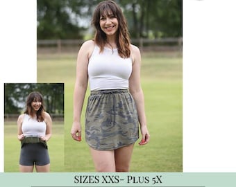 Playdate Skort | PDF Sewing Pattern, Adult Sizes XXS - Plus 5X