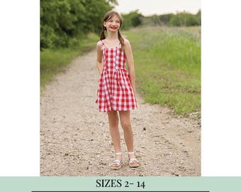 Picnic Dress - Youth | PDF Sewing Pattern, Youth Sizes 2 - 14