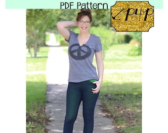 SOS Knit Pants PDF Sewing Patterns for Pirates Straight, Skinny leg, front back pockets, back yoke, Stretch, trouser