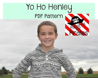 Yo Ho Henley | PDF Sewing Pattern, Youth Sizes 3M - 14
