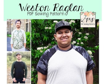 Weston Raglan | PDF Sewing Pattern, Adult Sizes XXS - 6XL